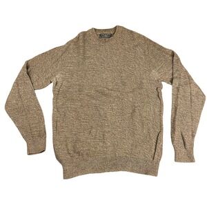 Primark Mens Crew Neck Sweater Brown Marl Textured Knit Pullover Medium